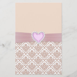 Mooie, elegante witte parels werken hart briefpapier