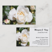 Mooie, elegante witte rozenbloem professional visitekaartje (Voorkant / Achterkant)