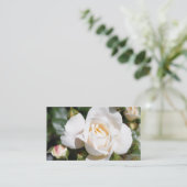 Mooie, elegante witte rozenbloem professional visitekaartje (Staand voorkant)