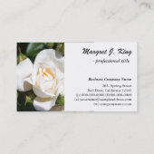 Mooie, elegante witte rozenbloem professional visitekaartje (Achterkant)