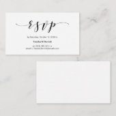 Mooie elegante, zwart script, bruiloft RSVP Informatiekaartje (Voorkant / Achterkant)