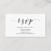 Mooie elegante, zwart script, bruiloft RSVP Informatiekaartje (Voorkant)