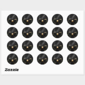 Mooie Elegante Zwarte en Gouden Trouw Tuxedo Ronde Sticker (Vel)