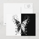 Mooie elegante zwarte en witte vlinderzwiren briefkaart (Voorkant / Achterkant)