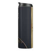 Mooie Elegante Zwarte Faux Gouden Mandala Thermosbeker (Geroteerd rechts)