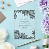 Mooie elegante zwarte kant bruiloft acryl uitnodigingen (Insitu (Huwelijk))