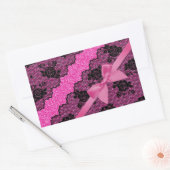 Mooie, elegante zwarte rozen stippen rechthoekige sticker (Envelop)