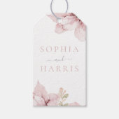 Mooie Elegantie Blush Bloemen Bruiloft Cadeaulabel (Voorkant)