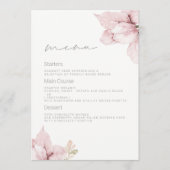 Mooie Elegantie Blush Bloemen Bruiloft Menu (Voorkant)