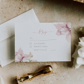 Mooie Elegantie Blush Bloemen Bruiloft RSVP Kaartje