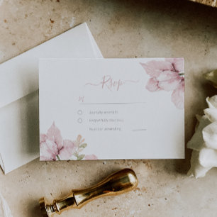 Mooie Elegantie Blush Bloemen Bruiloft RSVP Kaartje