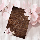 Mooie Elegantie Blush Rustieke Herfst Bruiloft Kaart