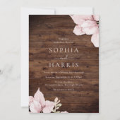 Mooie Elegantie Blush Rustieke Herfst Bruiloft Kaart (Voorkant)