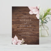 Mooie Elegantie Blush Rustieke Herfst Bruiloft Kaart (Staand voorkant)