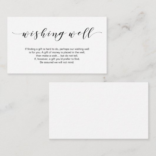 Mooie elegantie, in het zwart, bruiloft wensen goe informatiekaartje (Voorkant / Achterkant)