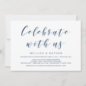 Mooie elegantie, marineblauw, weddenschap kaart (Voorkant)