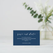 Mooie elegantie, Navy Blue, Save the date Informatiekaartje (Staand voorkant)
