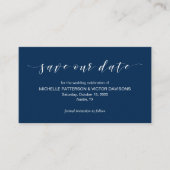 Mooie elegantie, Navy Blue, Save the date Informatiekaartje (Voorkant)