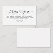 Mooie elegantie, zwart, bruiloft Dank je Informatiekaartje (Voorkant / Achterkant)