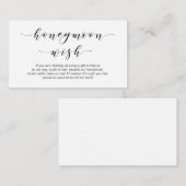 Mooie elegantie, zwart script Honeymoon Wish Informatiekaartje (Voorkant / Achterkant)