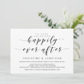 Mooie Elegantie, Zwart, Trouw Elopement Kaart (Staand voorkant)