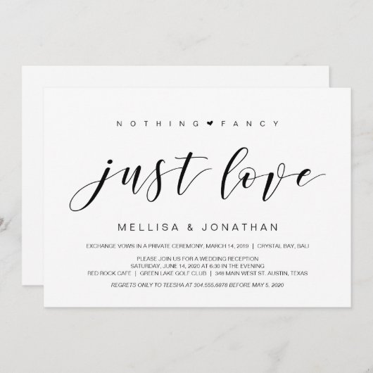 Mooie elegantie, zwart, weddenschap kaart (Voorkant / Achterkant)