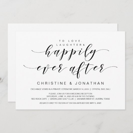 Mooie elegantie, zwart, weddenschap kaart (Voorkant / Achterkant)