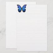 Mooie elektrische blauwe vlinderstationering briefpapier (Voorkant / Achterkant)