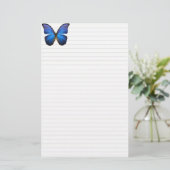 Mooie elektrische blauwe vlinderstationering briefpapier (Staand voorkant)