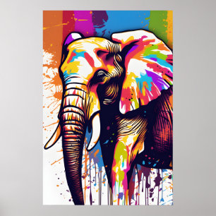 Mooie Elephant Waterverf Digitale Print Poster