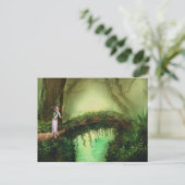 Mooie Elf Fairy in Fantasy Enchanted Forest Briefkaart (Staand voorkant)