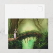 Mooie Elf Fairy in Fantasy Enchanted Forest Briefkaart (Voorkant / Achterkant)