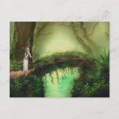 Mooie Elf Fairy in Fantasy Enchanted Forest Briefkaart (Voorkant)