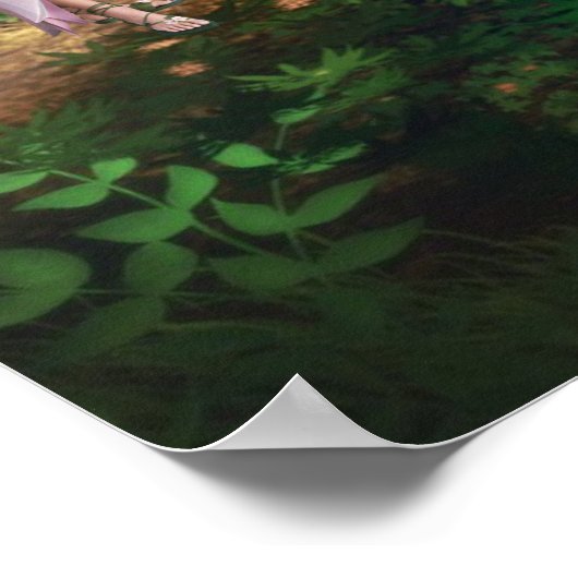 Mooie Elf Fairy in Fantasy Enchanted Forest Poster (Hoek)