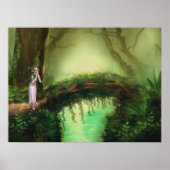 Mooie Elf Fairy in Fantasy Enchanted Forest Poster (Voorkant)