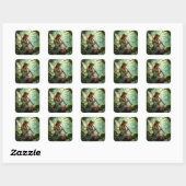 Mooie Elfenfee die Klarinet Speelt Vierkante Sticker (Vel)