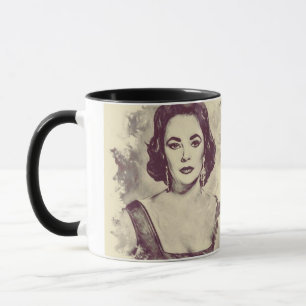 Mooie Elizabeth Taylor portrettekening Mok