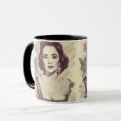 Mooie Elizabeth Taylor portrettekening Mok (Voorkant links)