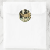 Mooie Elk Illustration Woodland Creatures Ronde Sticker (Tas)
