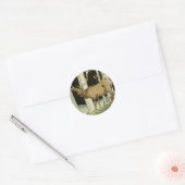 Mooie Elk Illustration Woodland Creatures Ronde Sticker (Envelop)