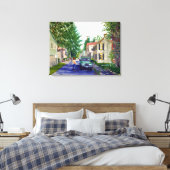 Mooie Elsah Illinois straatbeeld Canvas Afdruk (Insitu (Slaapkamer))