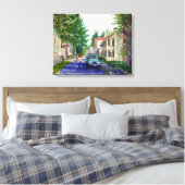 Mooie Elsah Illinois straatbeeld Canvas Afdruk (Insitu (Slaapkamer))