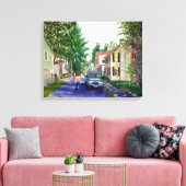 Mooie Elsah Illinois straatbeeld Canvas Afdruk (Insitu (Woonkamer))