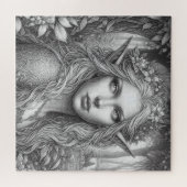 Mooie Elven Vrouw Schets Legpuzzel (Horizontaal)