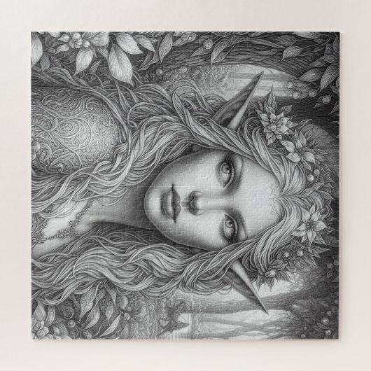 Mooie Elven Vrouw Schets Legpuzzel (Horizontaal)