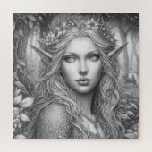 Mooie Elven Vrouw Schets Legpuzzel (Verticaal)