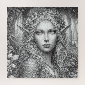Mooie Elven Vrouw Schets Legpuzzel