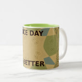 Mooie en betere dag tweetone koffiehandjes tweekleurige koffiemok (Voorkant rechts)