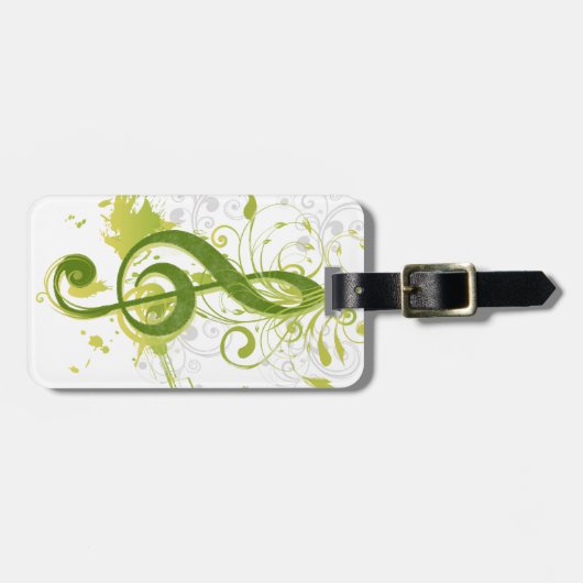 Mooie en coole muzieknoten met een spleet bagagelabel (Voorkant horizontaal)