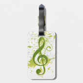 Mooie en coole muzieknoten met een spleet bagagelabel (Achterkant verticaal)